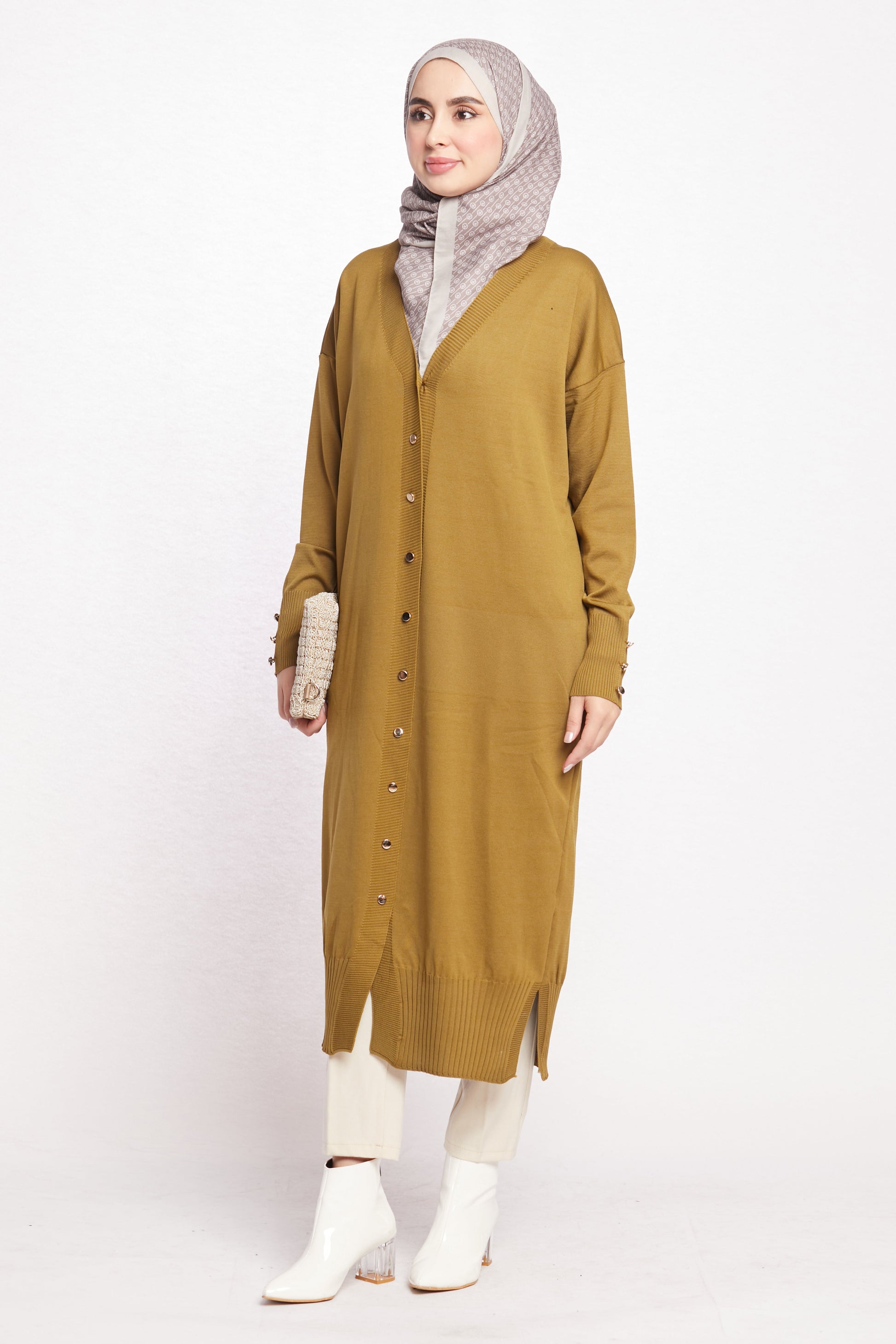 Long V-Neck Cardigan
