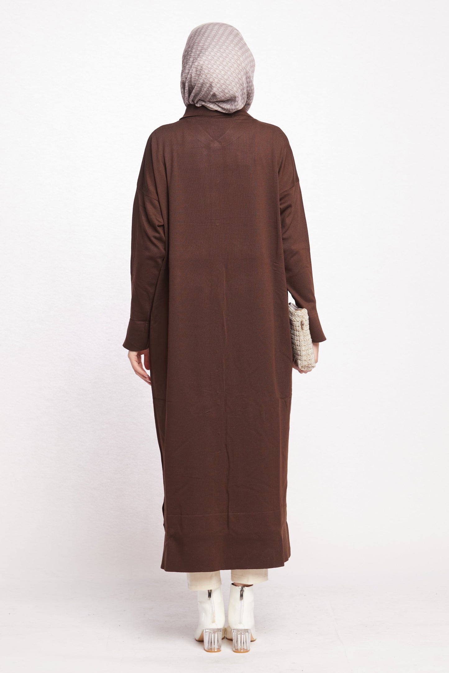Shirt Collar Long Cardigan