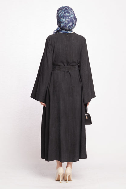 Belted Loose Fit Long Flowing Dress