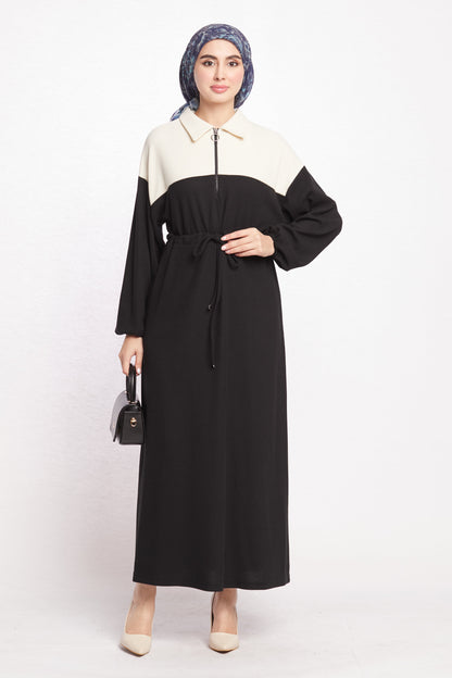 Ribbed zipper dress