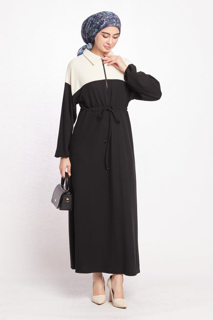 Ribbed zipper dress