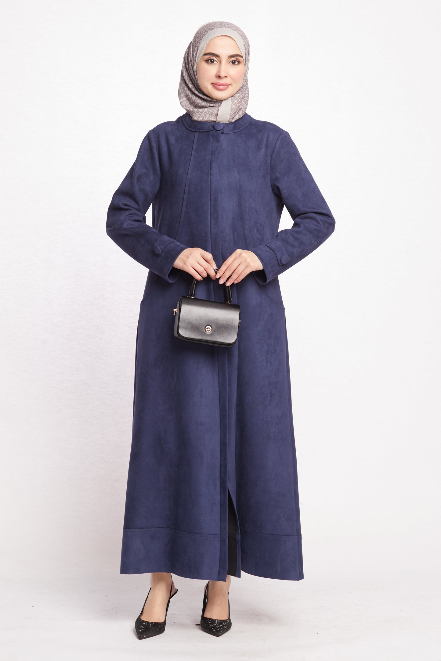 Hidden Pocket Suede Overcoat