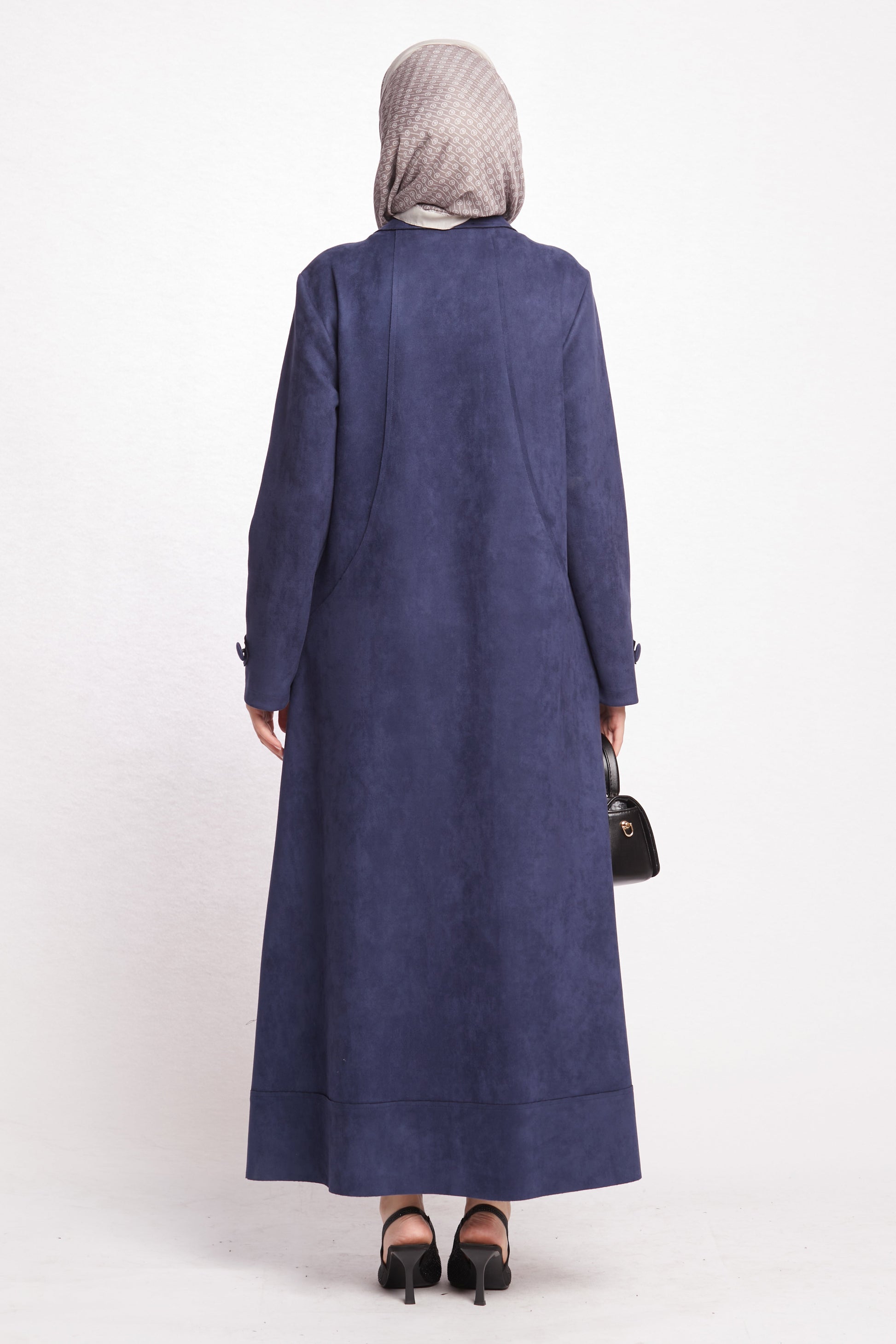 Hidden Pocket Suede Overcoat