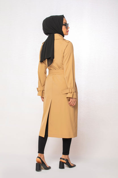 Belted Long Cape Coat