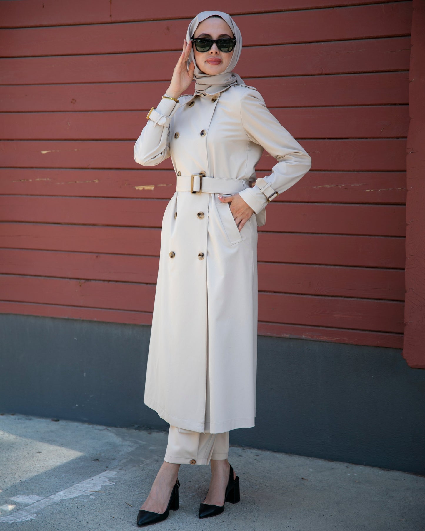 Polo Collar Unlined Trench Coat
