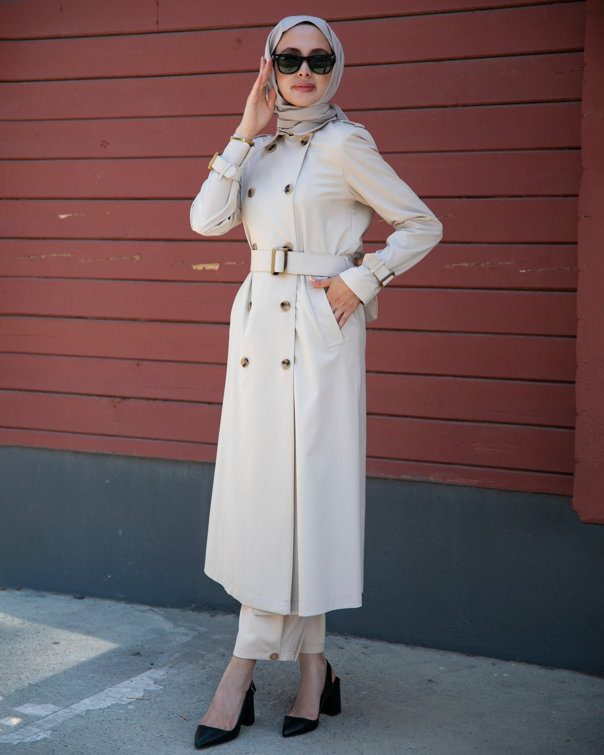 Polo Collar Unlined Trench Coat