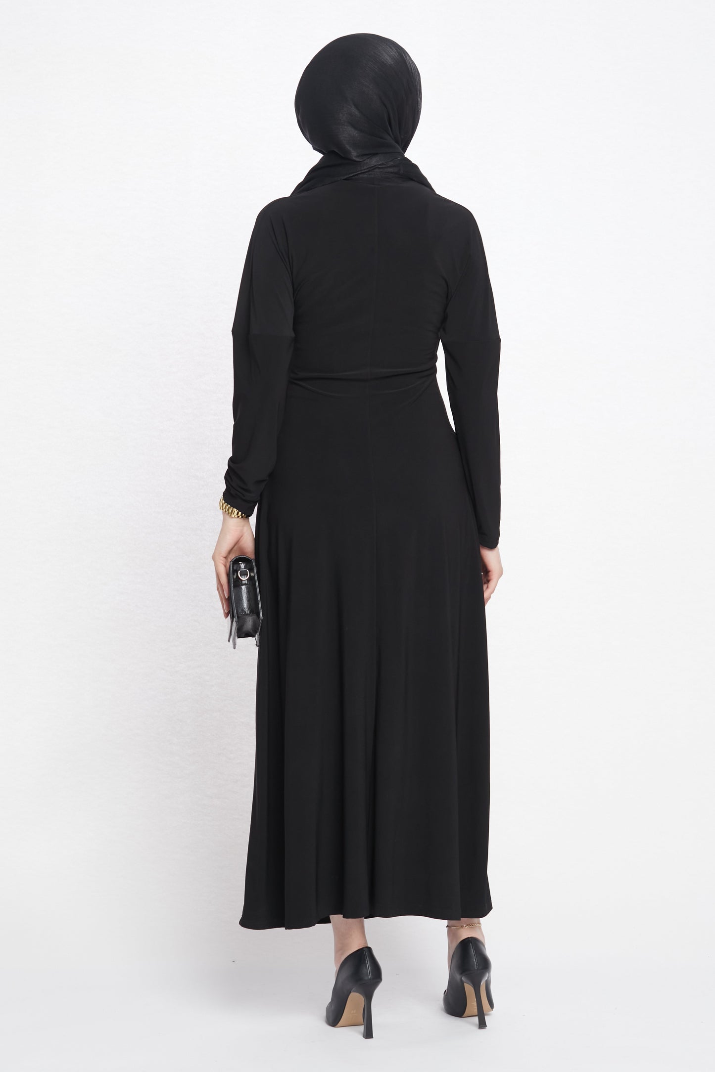 Ruched Dress with Accessory