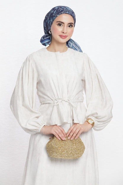 Gathered Waist Belted Skirt Set