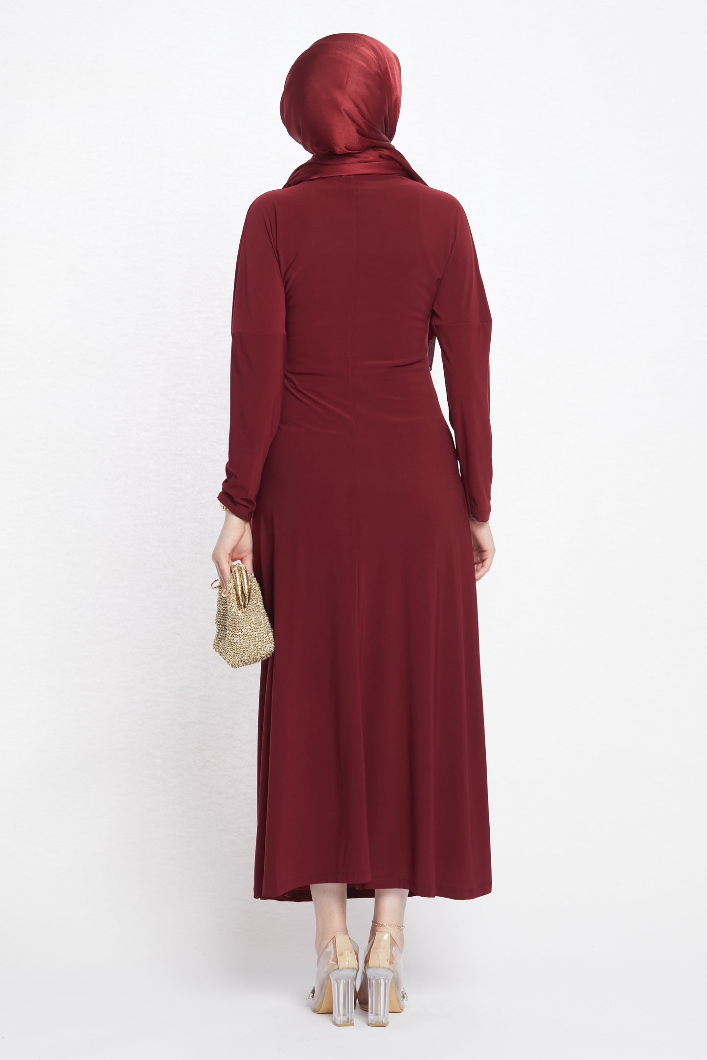 Ruched Dress with Accessory