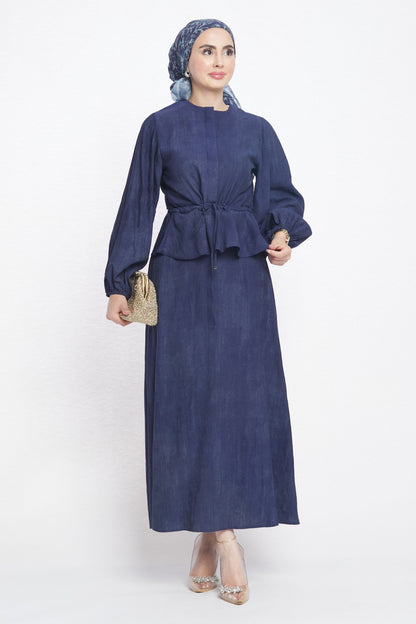 Gathered Waist Belted Skirt Set