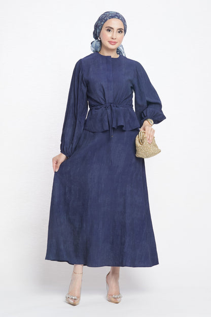 Gathered Waist Belted Skirt Set