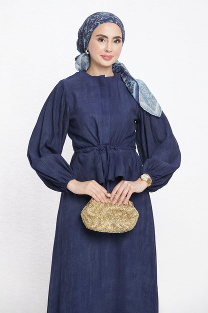 Gathered Waist Belted Skirt Set
