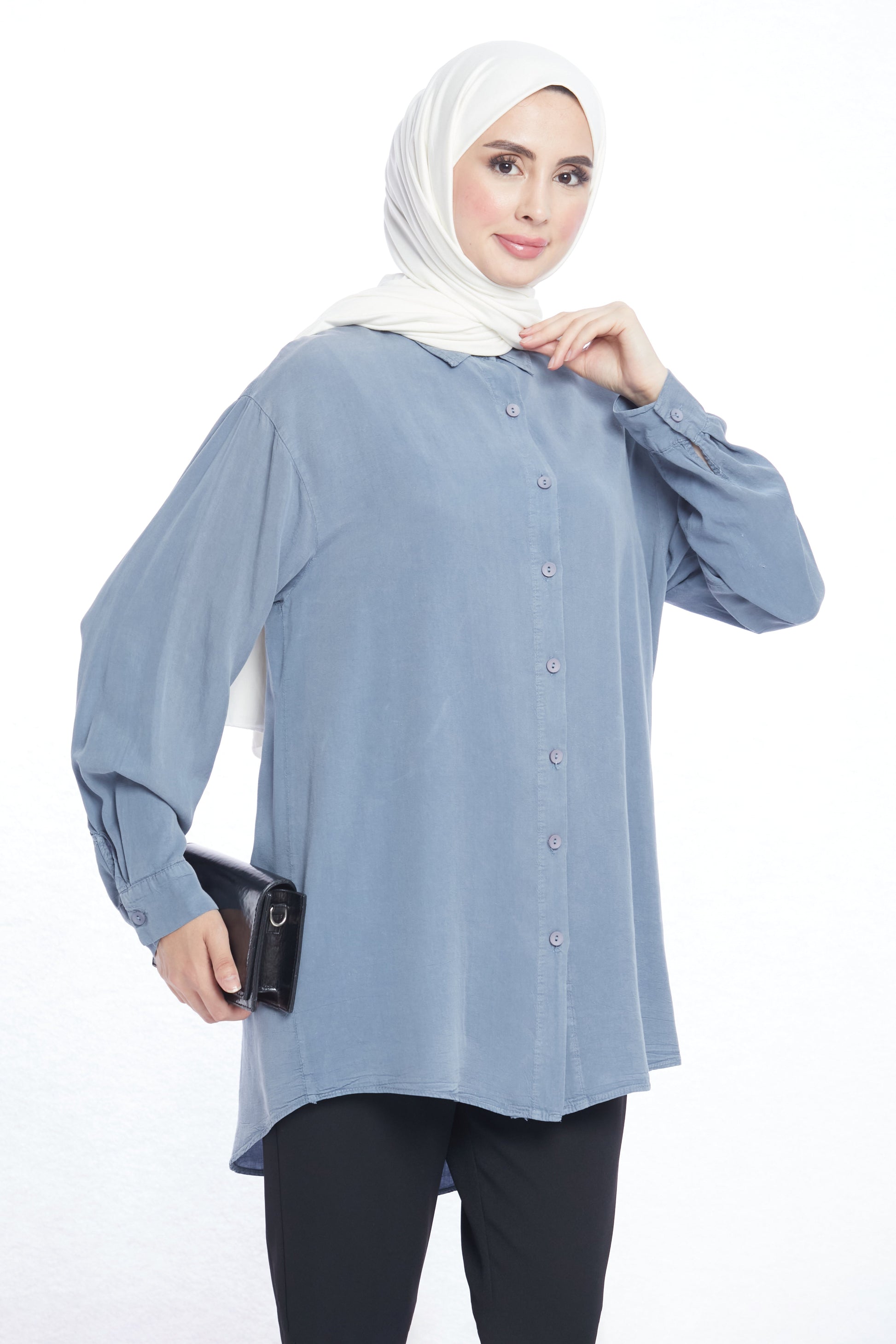 Modern Design Oversize Tencel Women’s Shirt