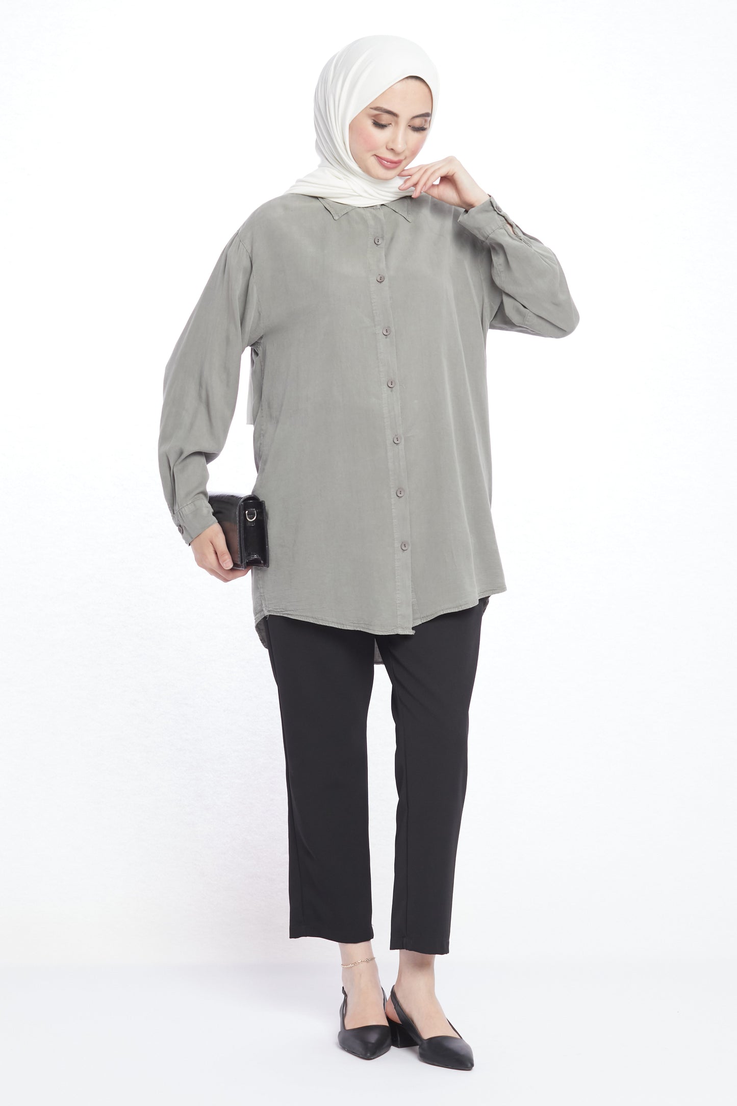 Modern Design Oversize Tencel Women’s Shirt