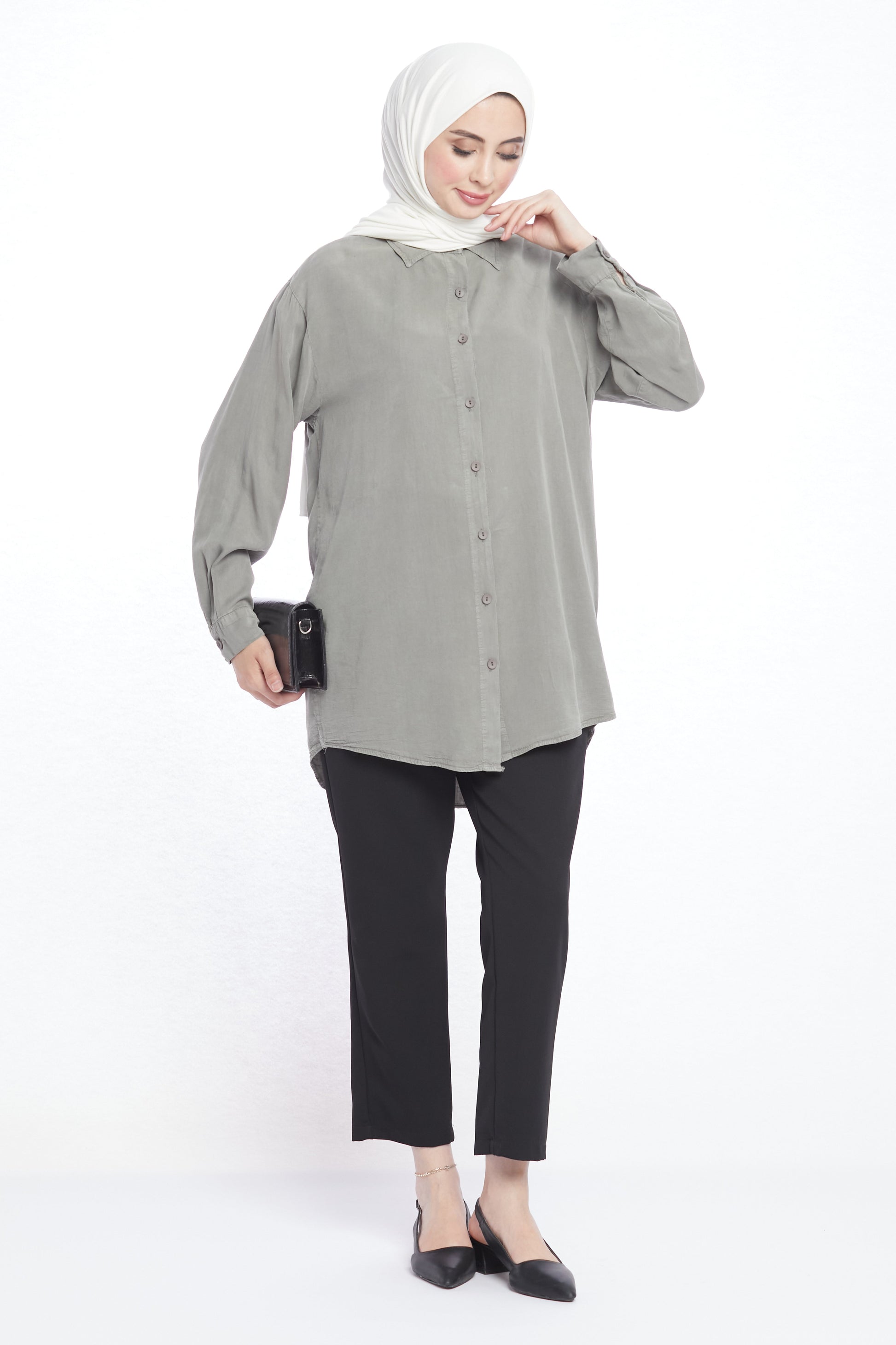Modern Design Oversize Tencel Women’s Shirt