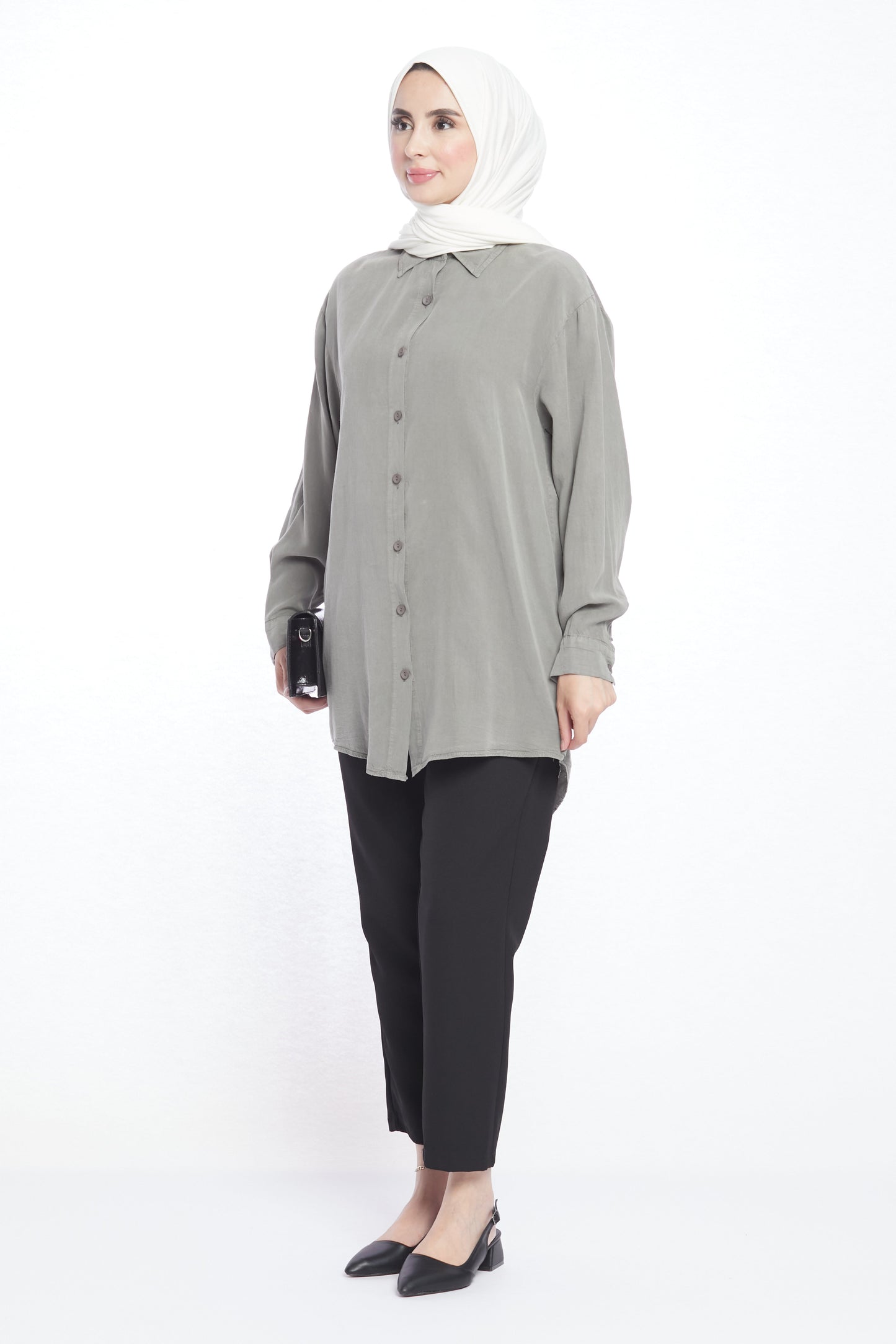 Modern Design Oversize Tencel Women’s Shirt
