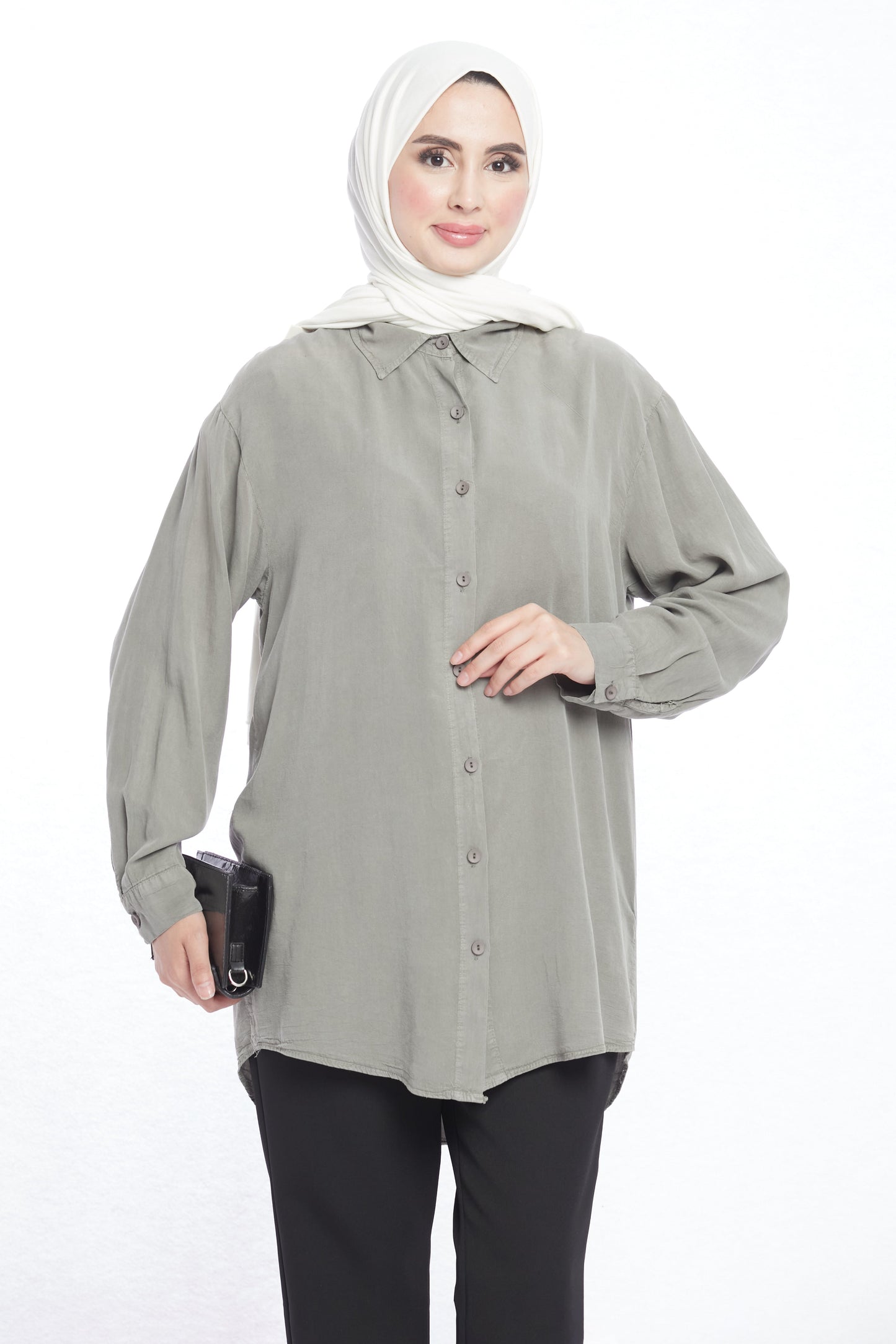 Modern Design Oversize Tencel Women’s Shirt