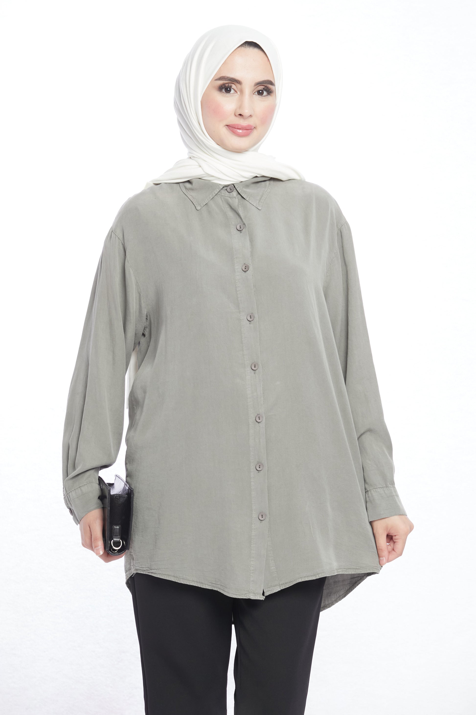 Modern Design Oversize Tencel Women’s Shirt