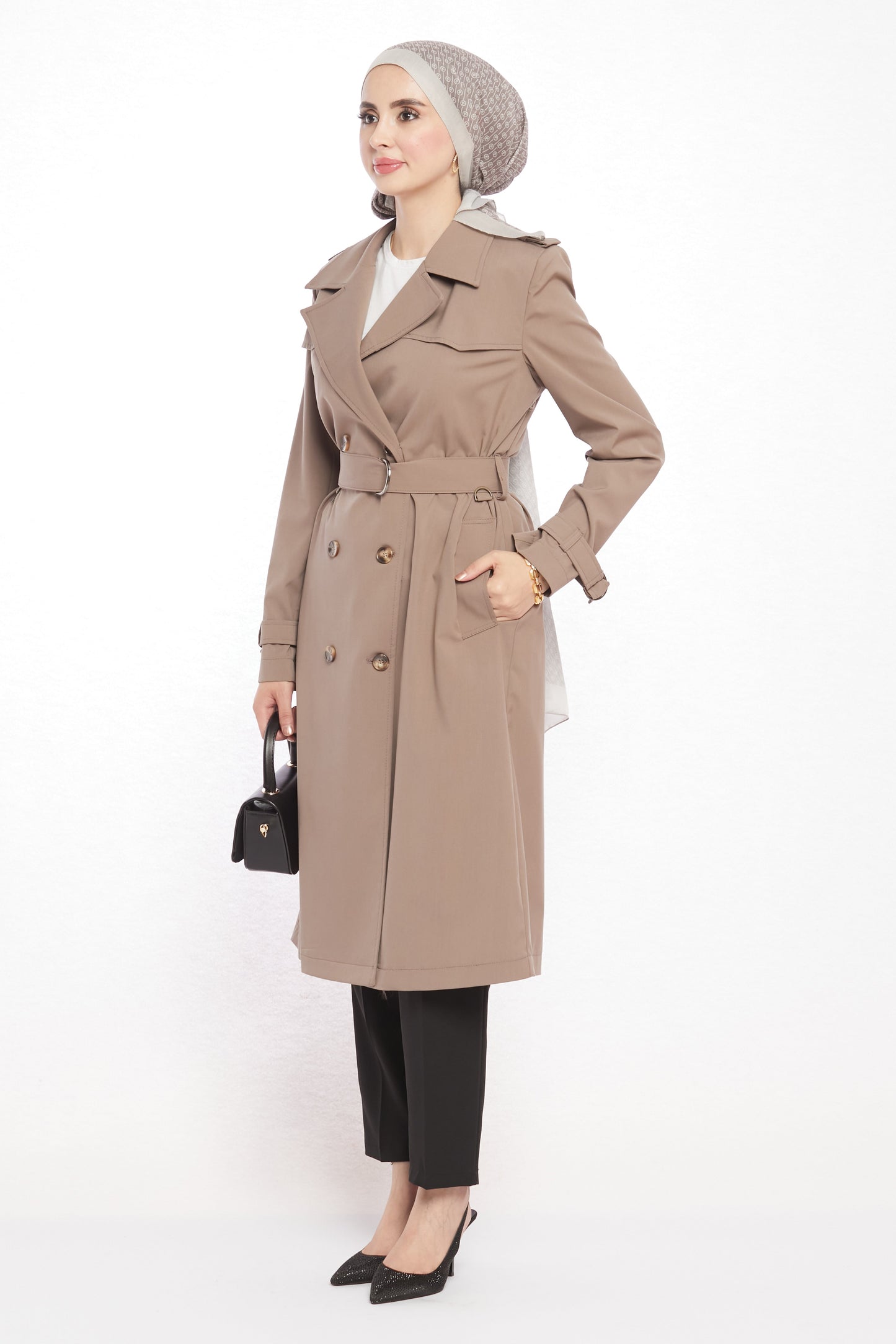 V-Neck Spring Trench Coat Without Lining