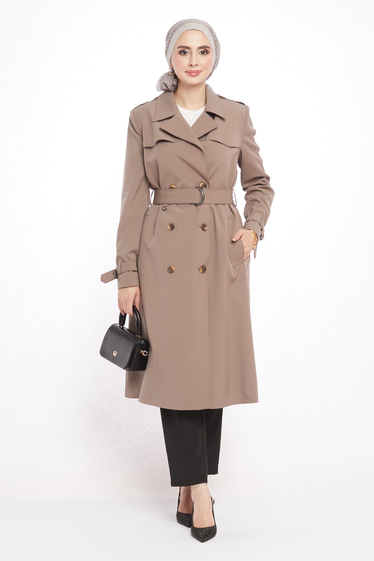 V-Neck Spring Trench Coat Without Lining