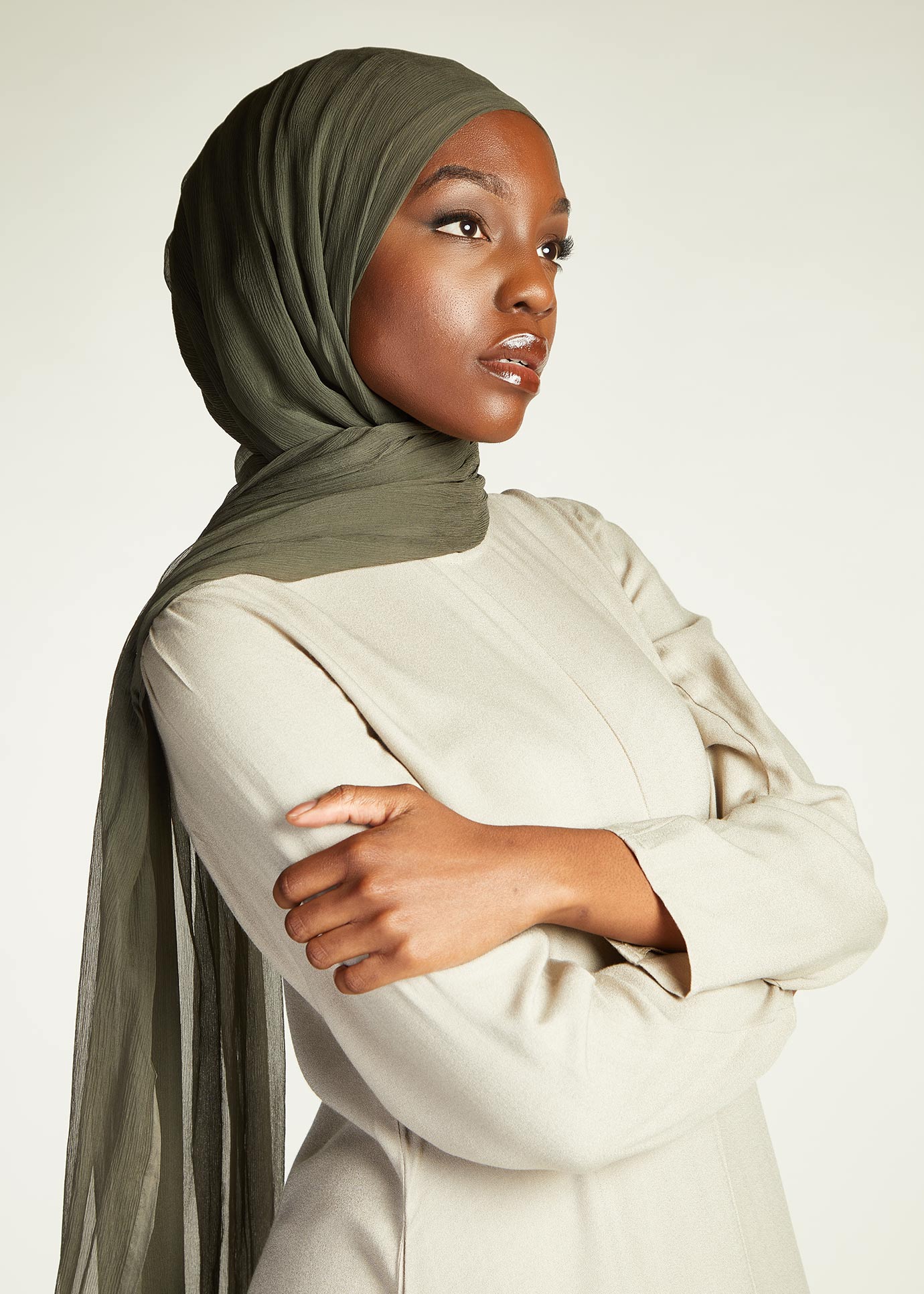 Long Line Abaya Grey