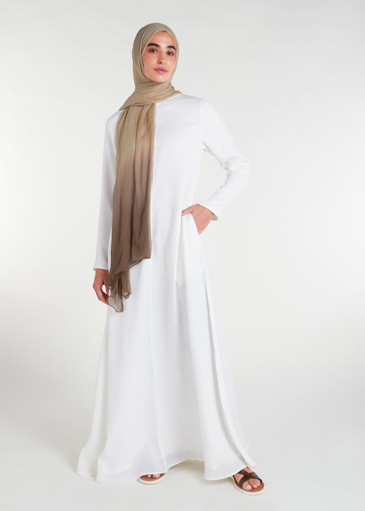 Long Line Abaya White