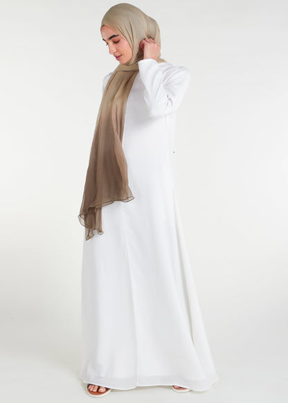 Long Line Abaya White