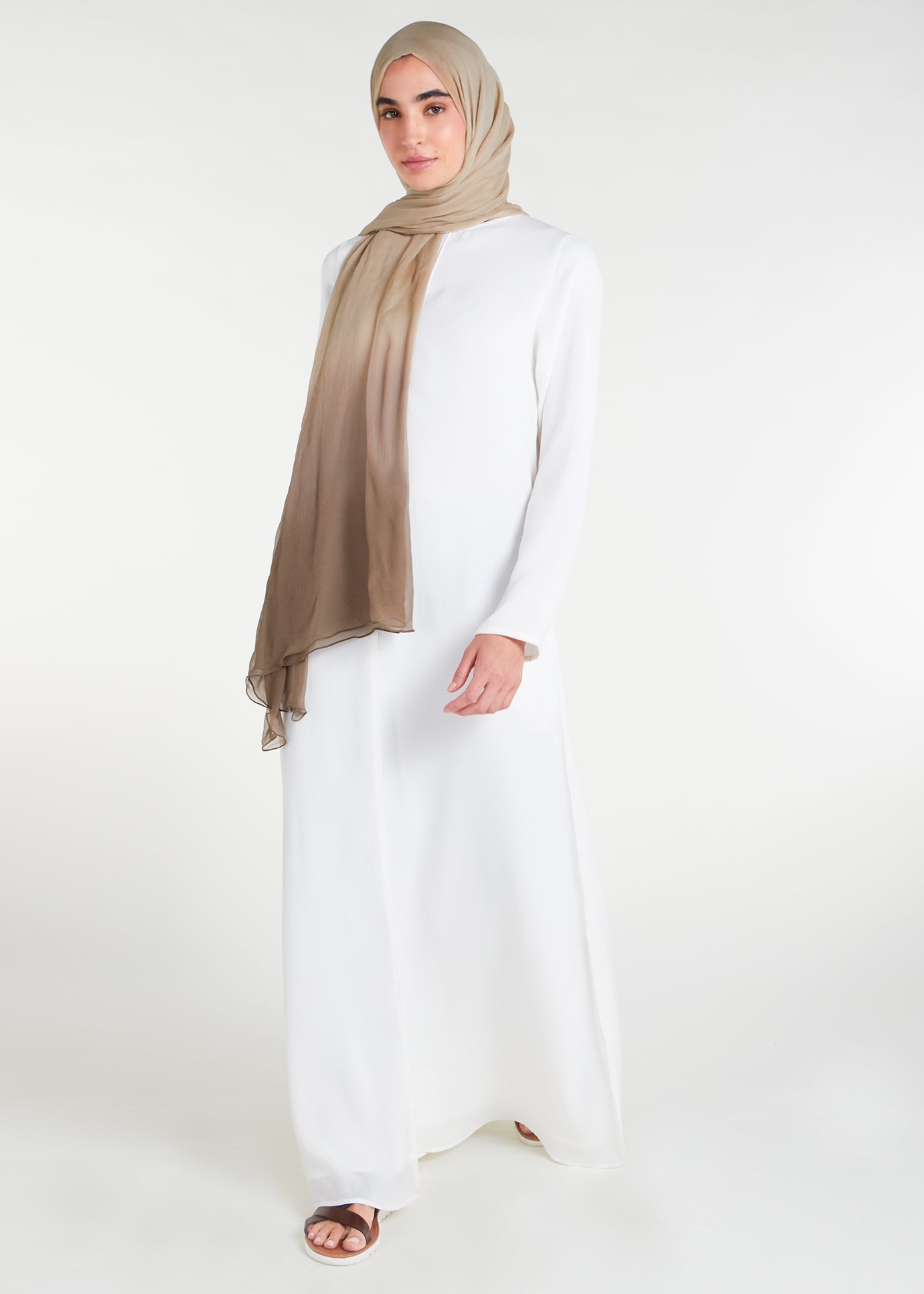 Long Line Abaya White