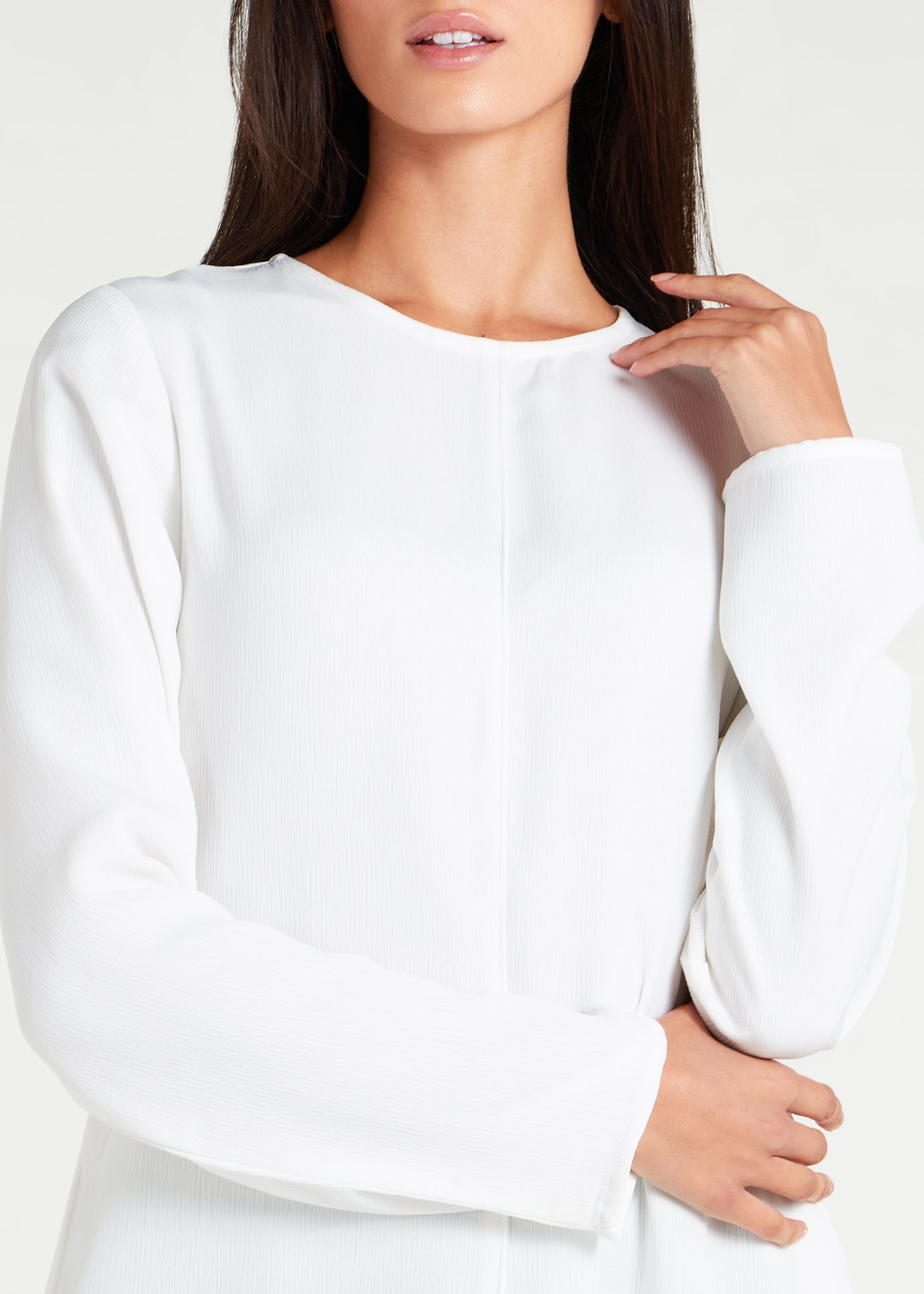 Long Line Abaya White