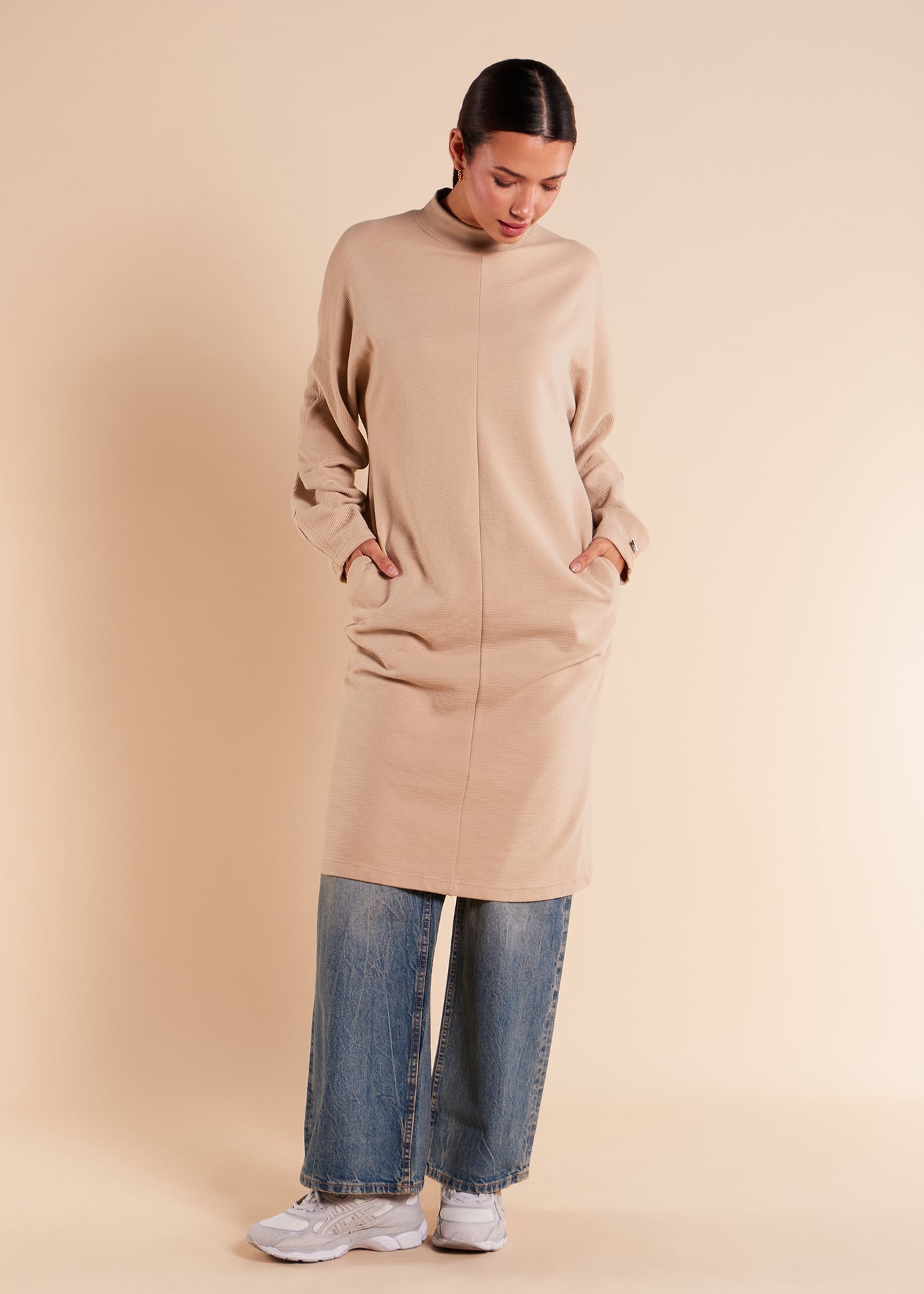Loose Fit Knit Midi Cream - Final Sale