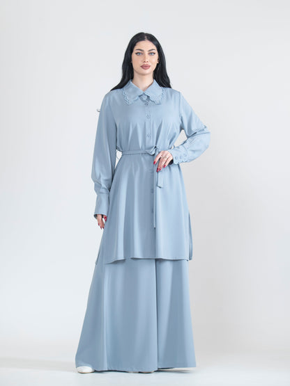 Two-piece set with modern embroidery