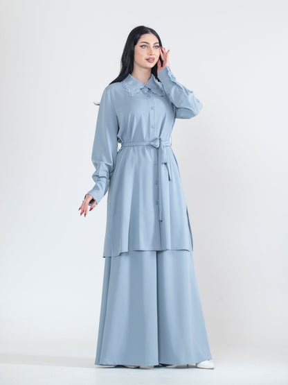 Two-piece set with modern embroidery