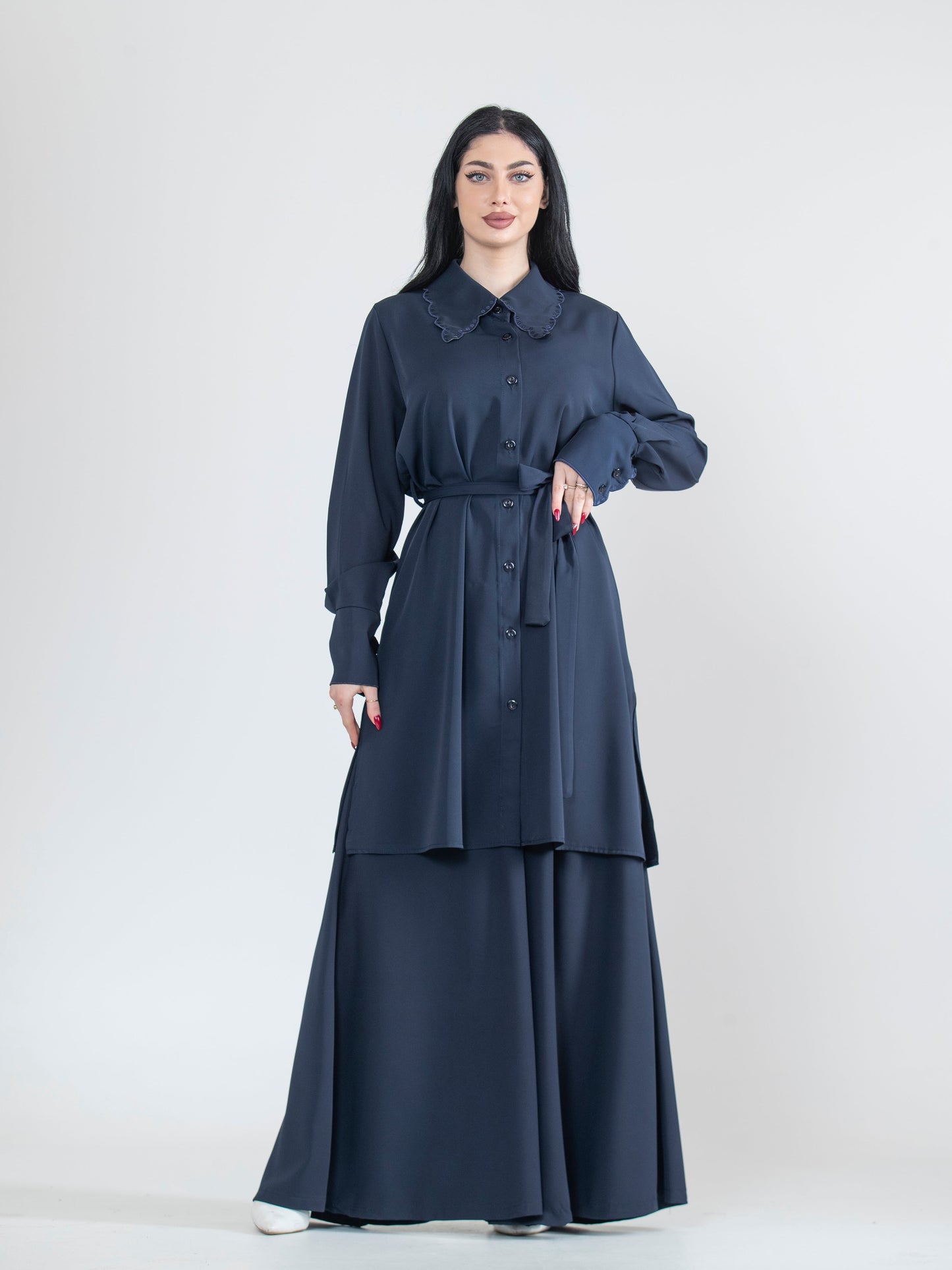 Two-piece set with modern embroidery