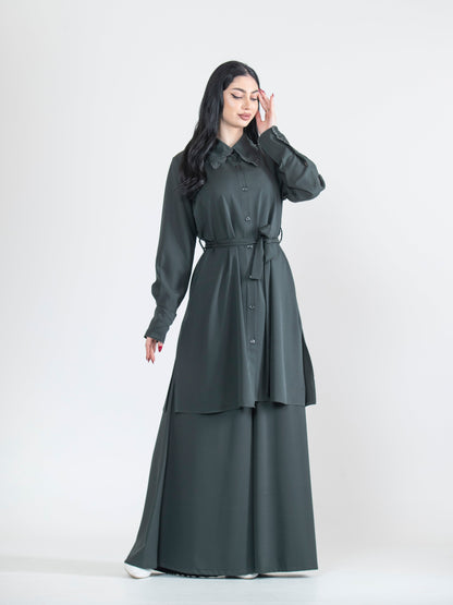 Two-piece set with modern embroidery