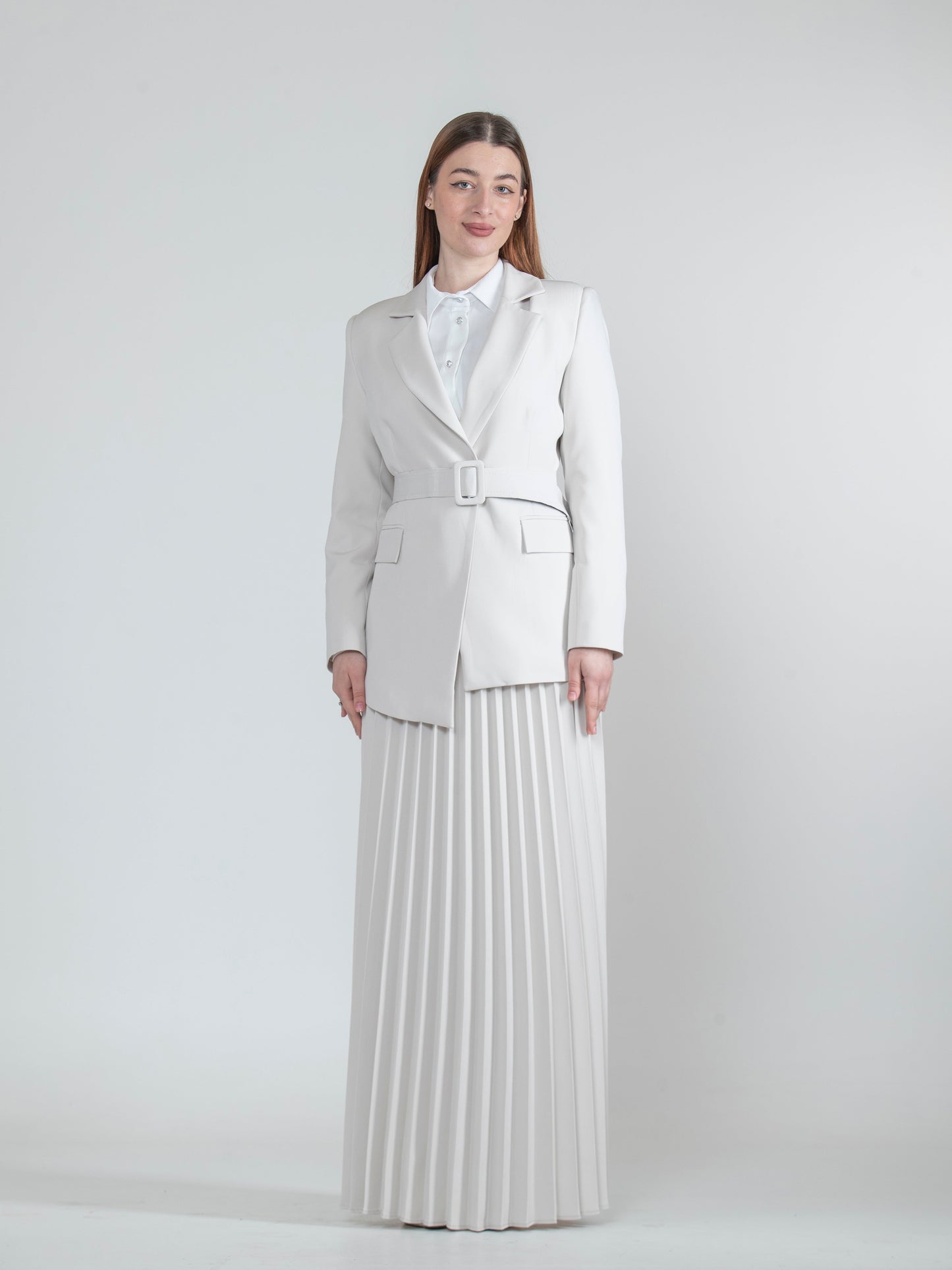 formal pleated skirt set