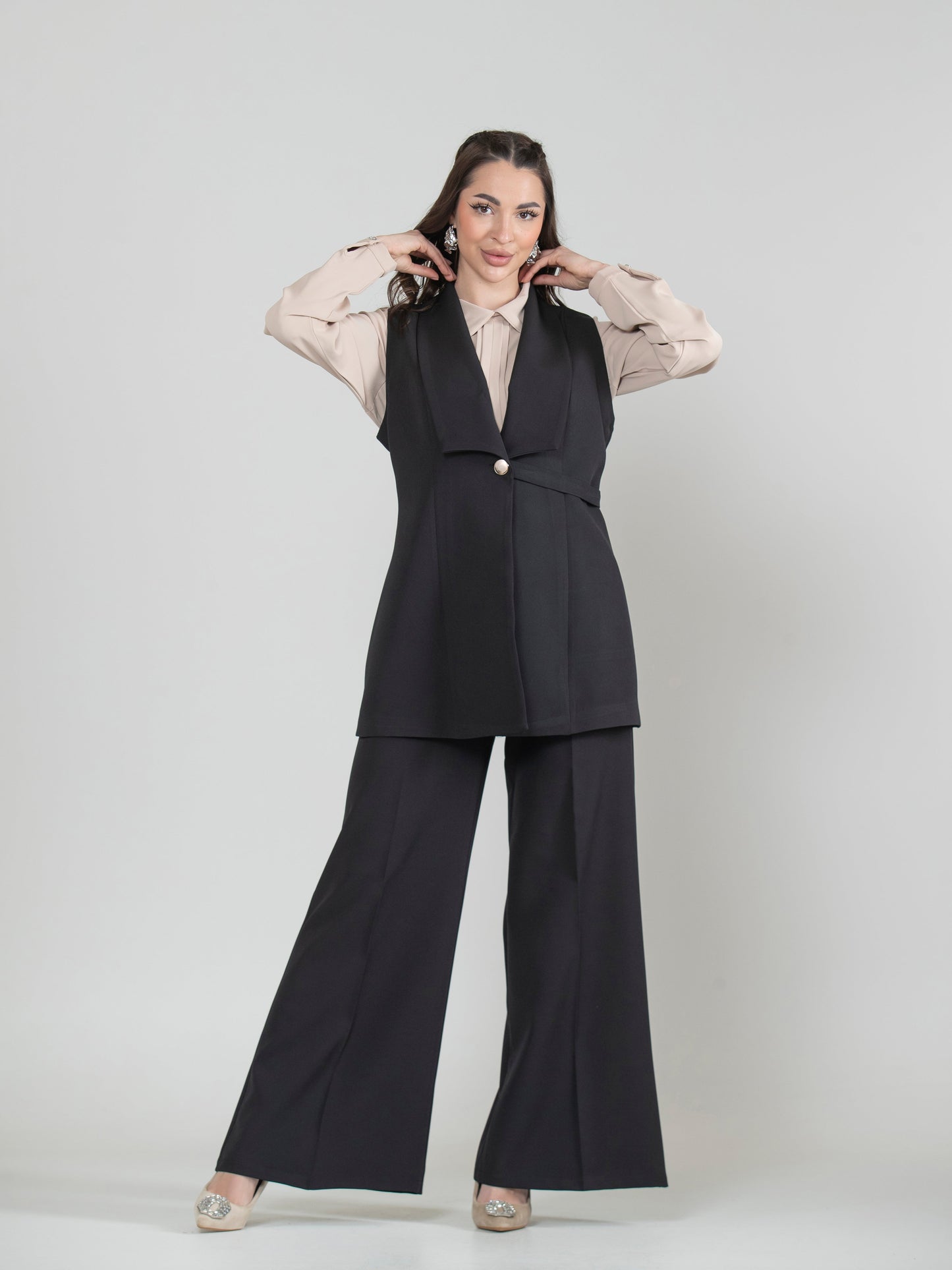 Enchanted Details Vest Set – 3 Pieces