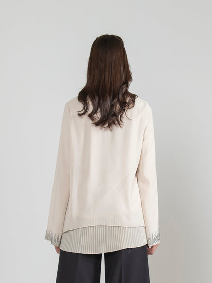 Pleated Strass Blouse