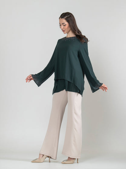 Pleated Strass Blouse