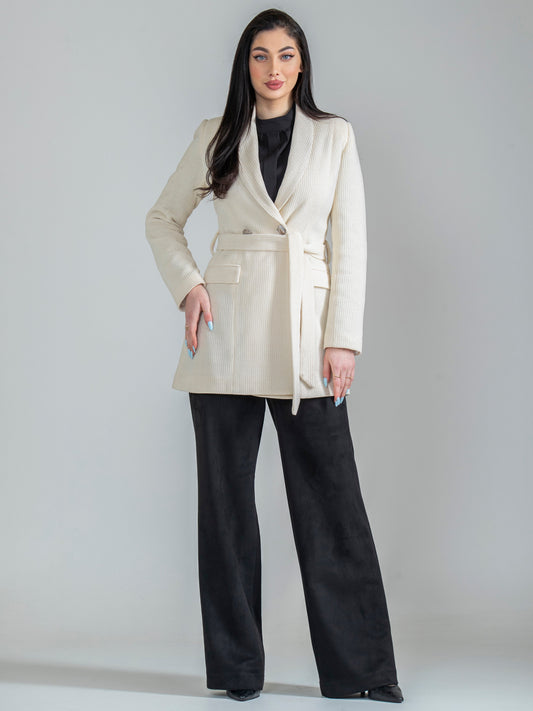 A distinctive jacket with a blouse