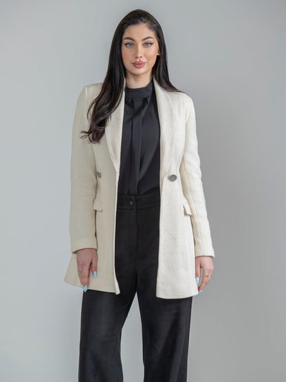 A distinctive jacket with a blouse