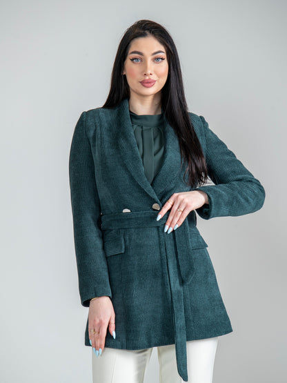 A distinctive jacket with a blouse