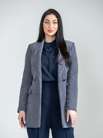 A distinctive jacket with a blouse