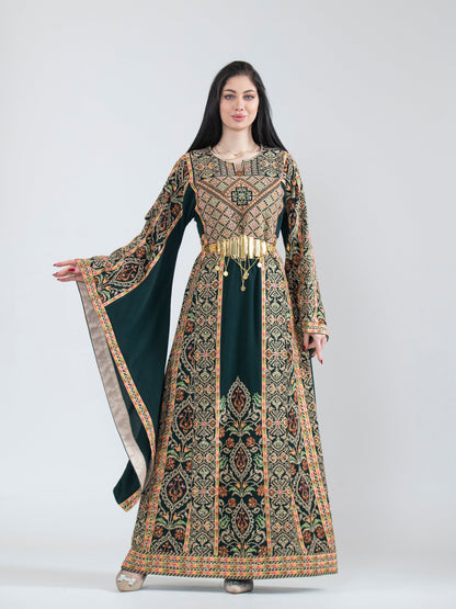 Embroidered Women’s Thobe of Wheat Ears
