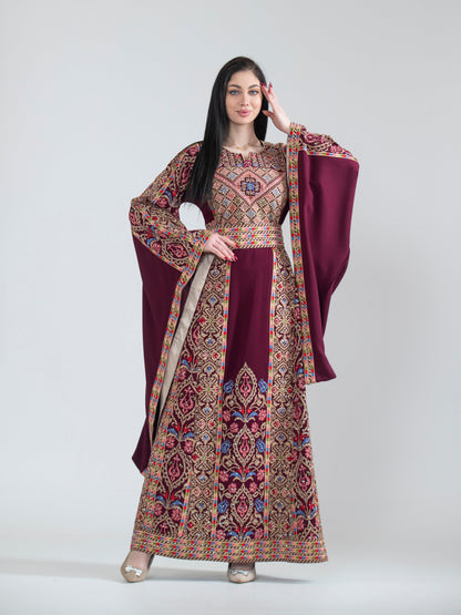 Embroidered Women’s Thobe of Wheat Ears