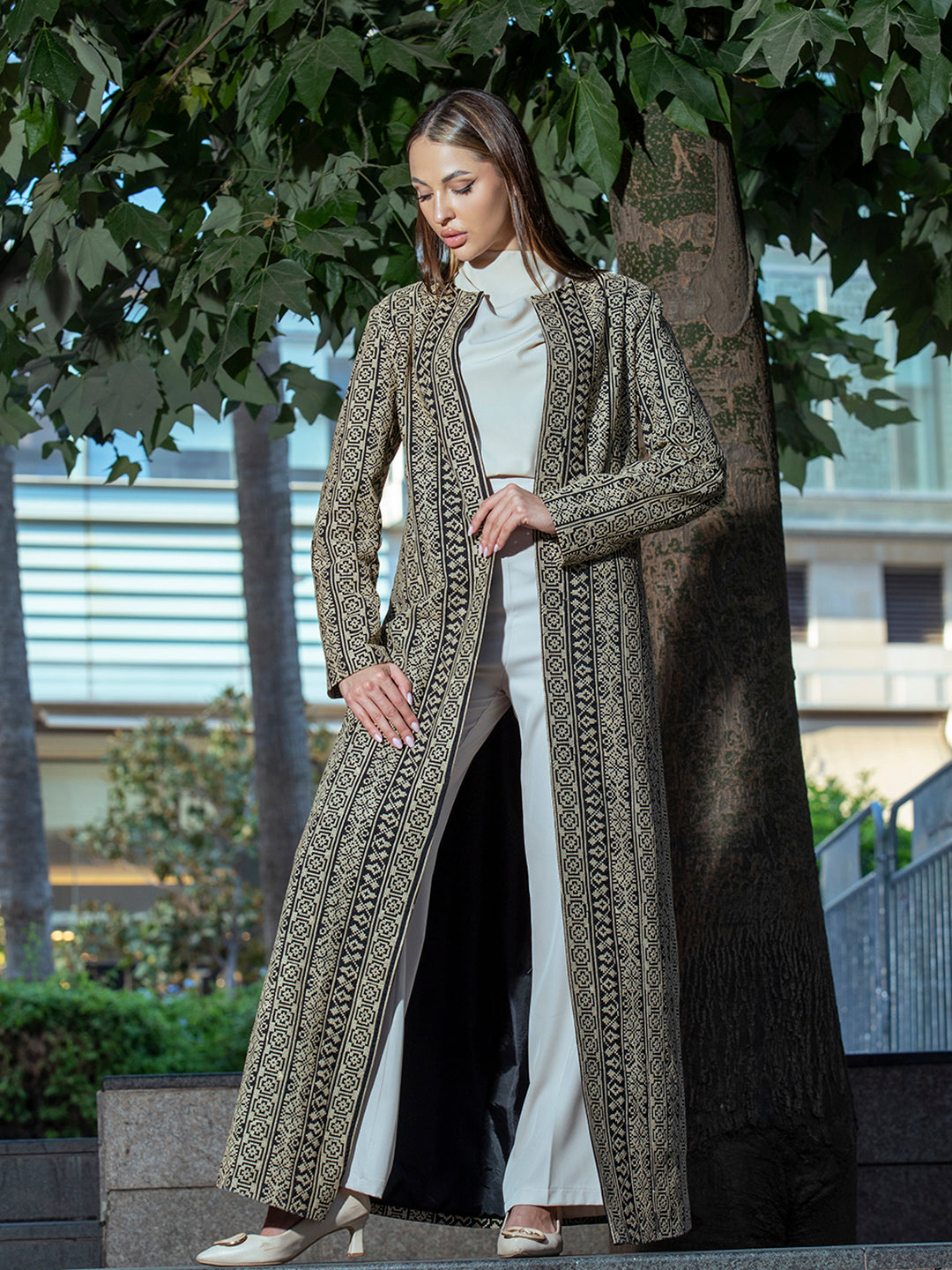 Long embroidered jacket