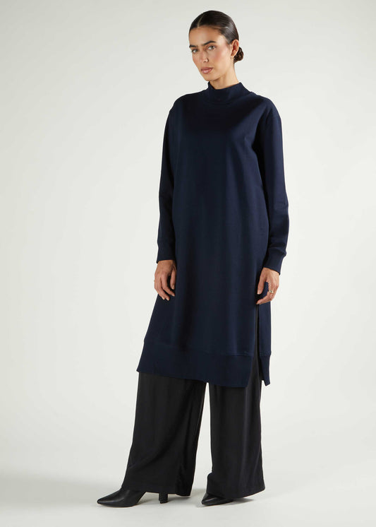 Mid Length Cozy Midi Navy - Final Sale