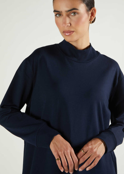 Mid Length Cozy Midi Navy - Final Sale