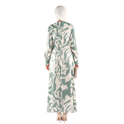 Belted Flared Long Elegant Maxi Dress