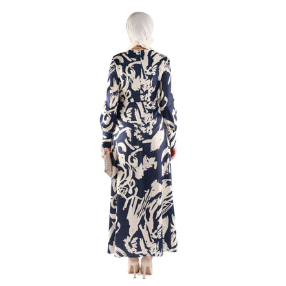 Belted Flared Long Elegant Maxi Dress