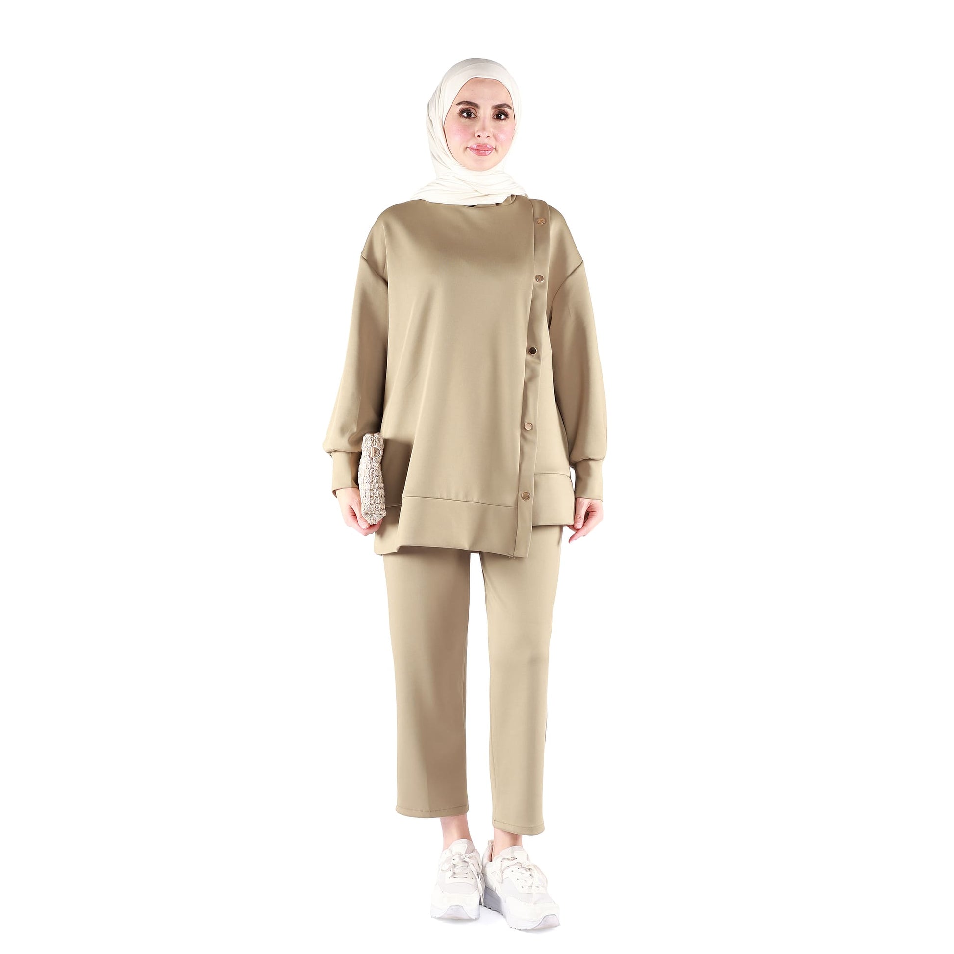 Button-Detailed Judge Collar Trouser Suit